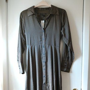 Banana Republic Factory Printed Midi Shirt Dress